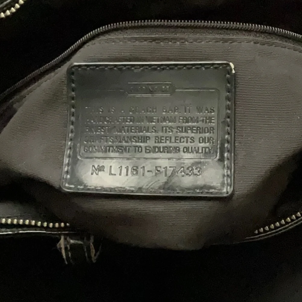Coach Legacy Stripe Black and Taupe Signature Tote F17433